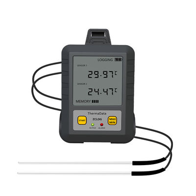 Support ODM Produits alimentaires Médicaments de stockage Réfrigérateur Moniteur de température Double canal RTD Platine Résistance enregistreur de données