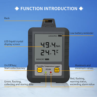 Industrie pharmaceutique Téléviseur WIFI LCD enregistreur de données de température et d'humidité avec capteur 97*72*31mm