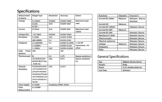 Écran LCD Calibrateur de température à thermocouple multifonctionnel pour le traitement du signal