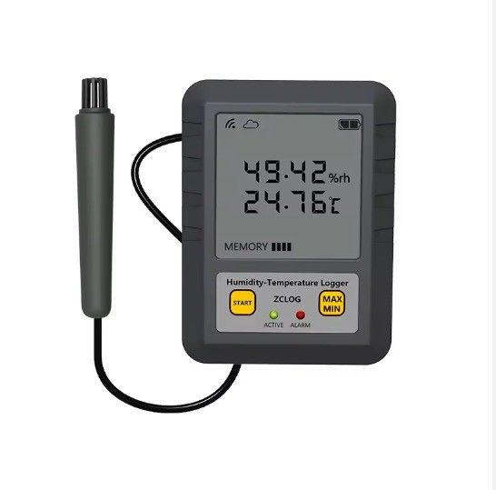 Industrie pharmaceutique Téléviseur WIFI LCD enregistreur de données de température et d'humidité avec capteur 97*72*31mm
